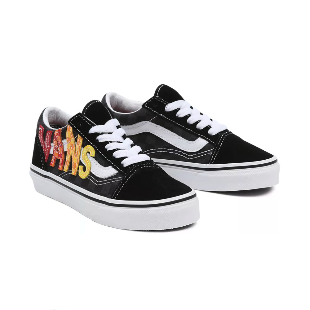 Soulier Vans Old Skool Enfants FLAME LOGO REPEAT NOIR 5 0 Boardshop